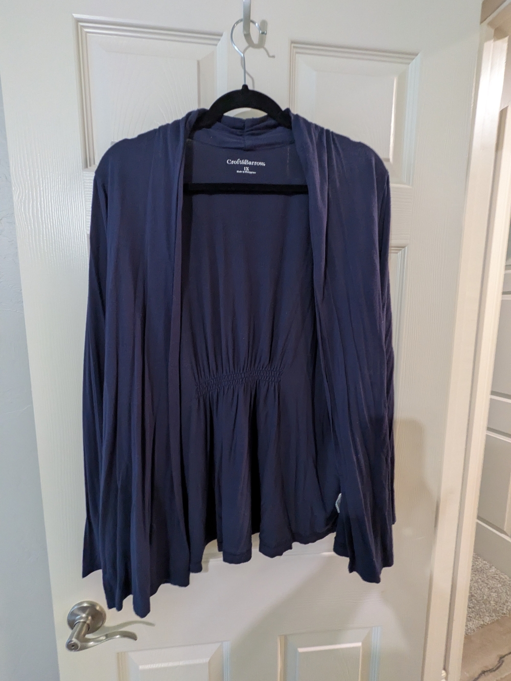 croft & barrow Navy Open-Front Drapey Cardigan